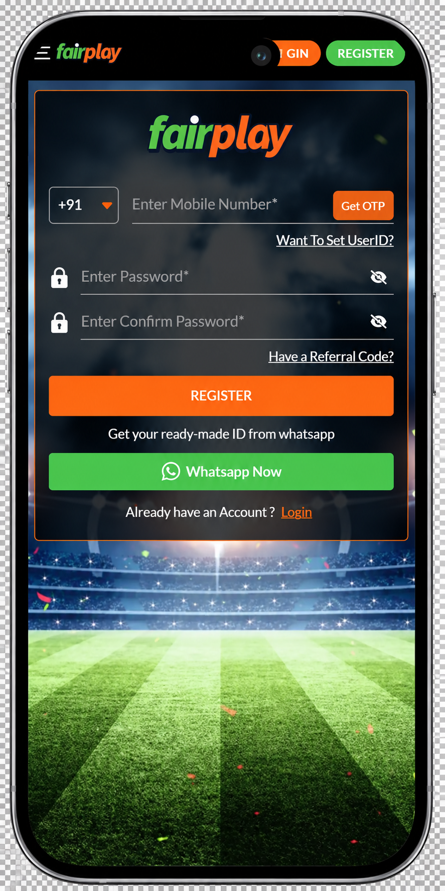 FairPlay mobile home screen
