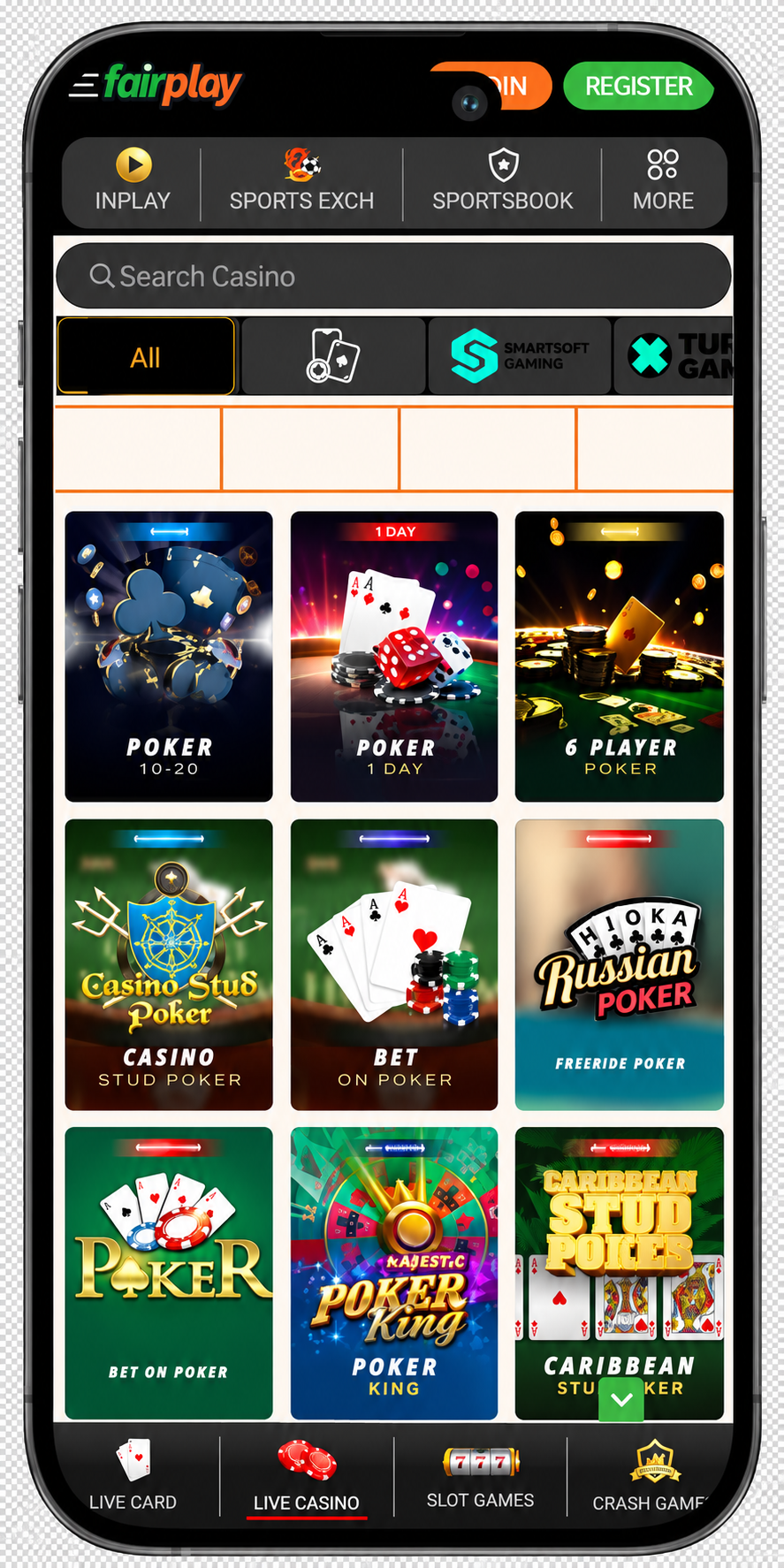 FairPlay mobile games section